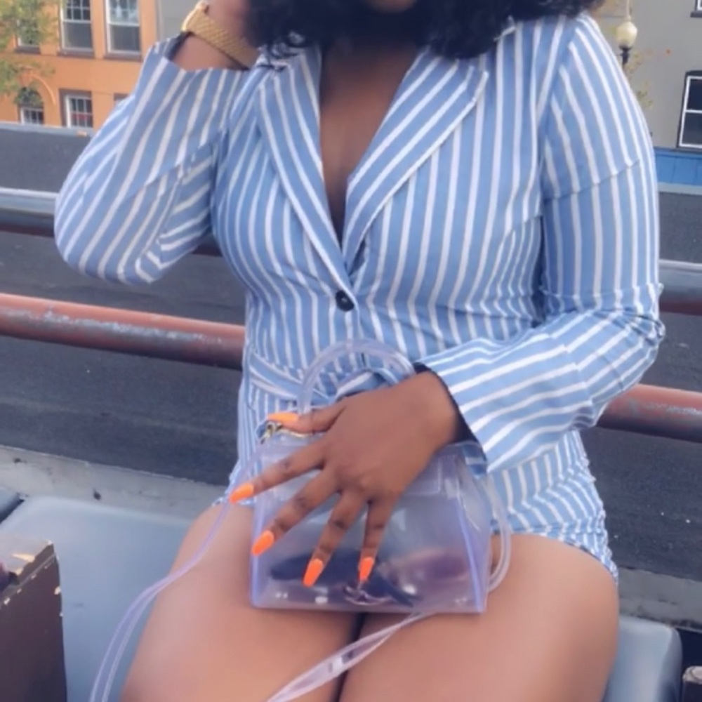 Keep Lookin' Me Up And Down Stripe Romper
